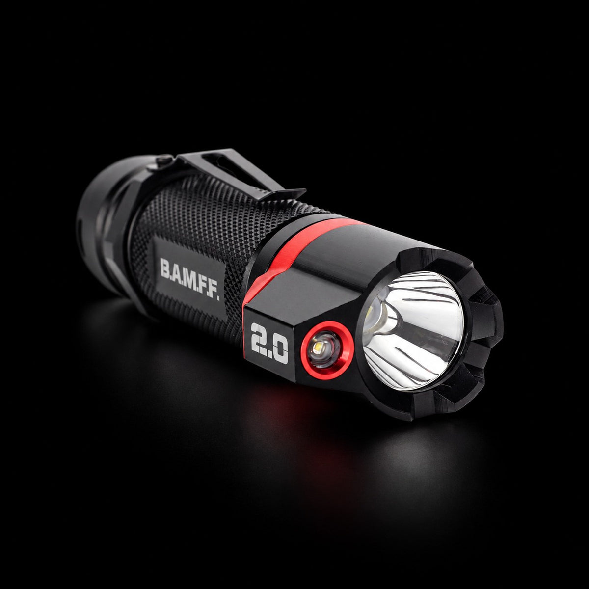 B.A.M.F.F. 2.0 dual LED tactical flashlight on black