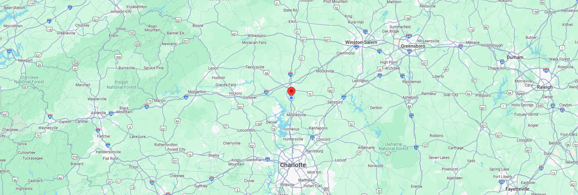 Google map of BISS Product Development located in Troutman, North Carolina