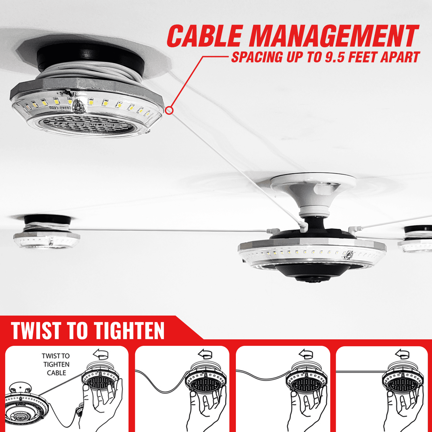 MPI - Luz de techo para garaje con movimiento y iluminación multipunto 