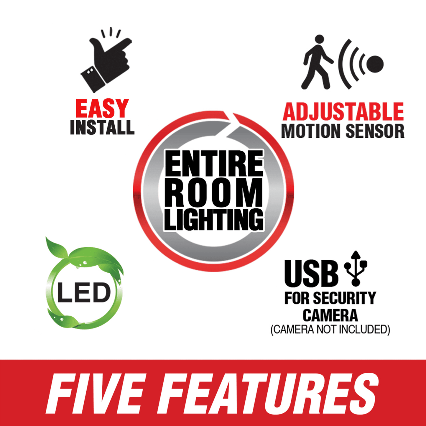 MPI - Luz de techo para garaje con movimiento y iluminación multipunto 