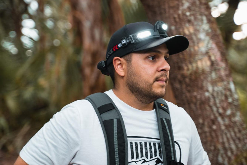 STKR Gear That Earns Its Keep Blog Image - Male wearing a headlamp