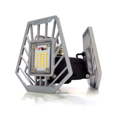Side profile of TRiLIGHT 2.0 with one LED panel folded upright
