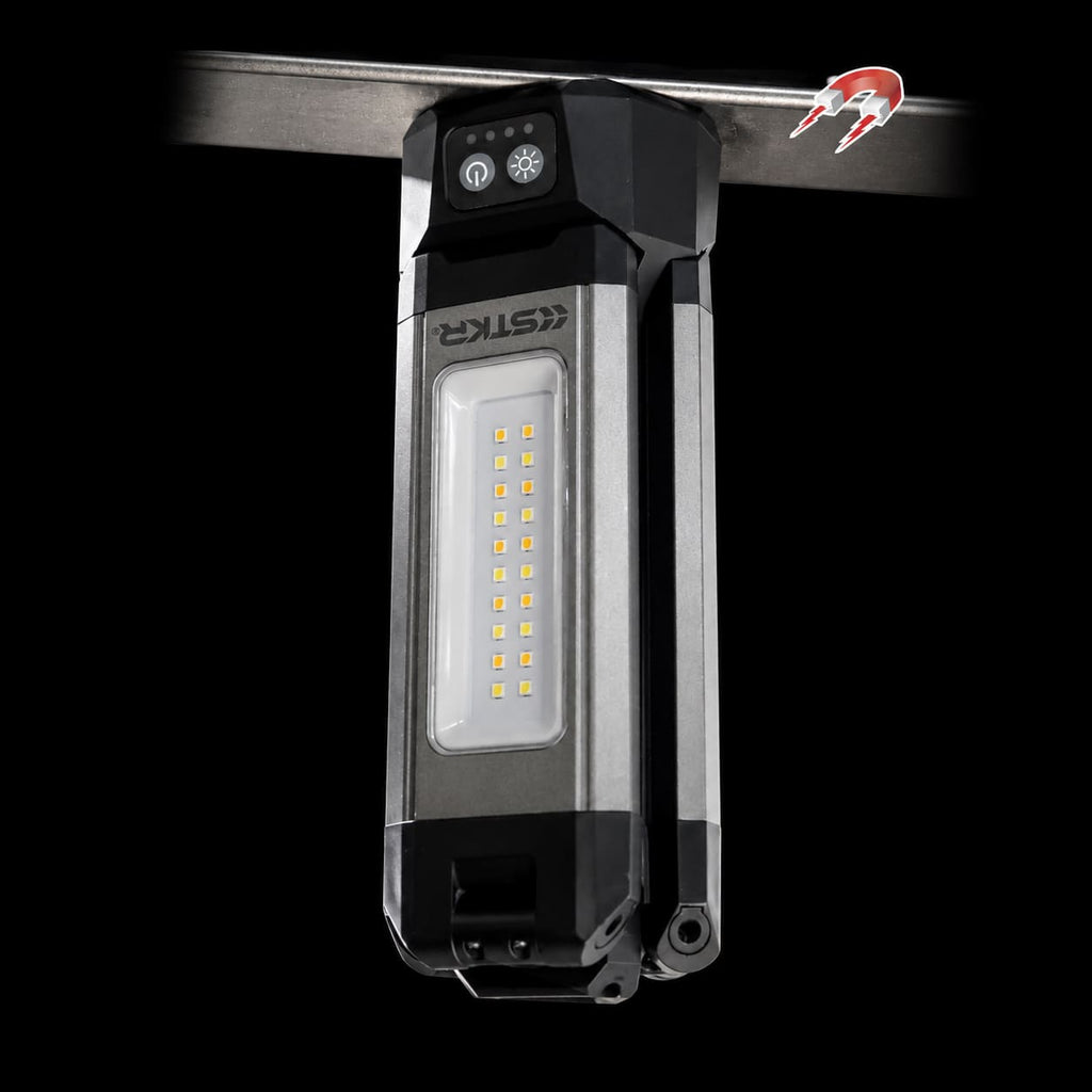 TRi-Mobile Area Work Light - Rechargeable Shoplight with Triple Pivoting LED Light Heads by STKR Concepts - magnet icon