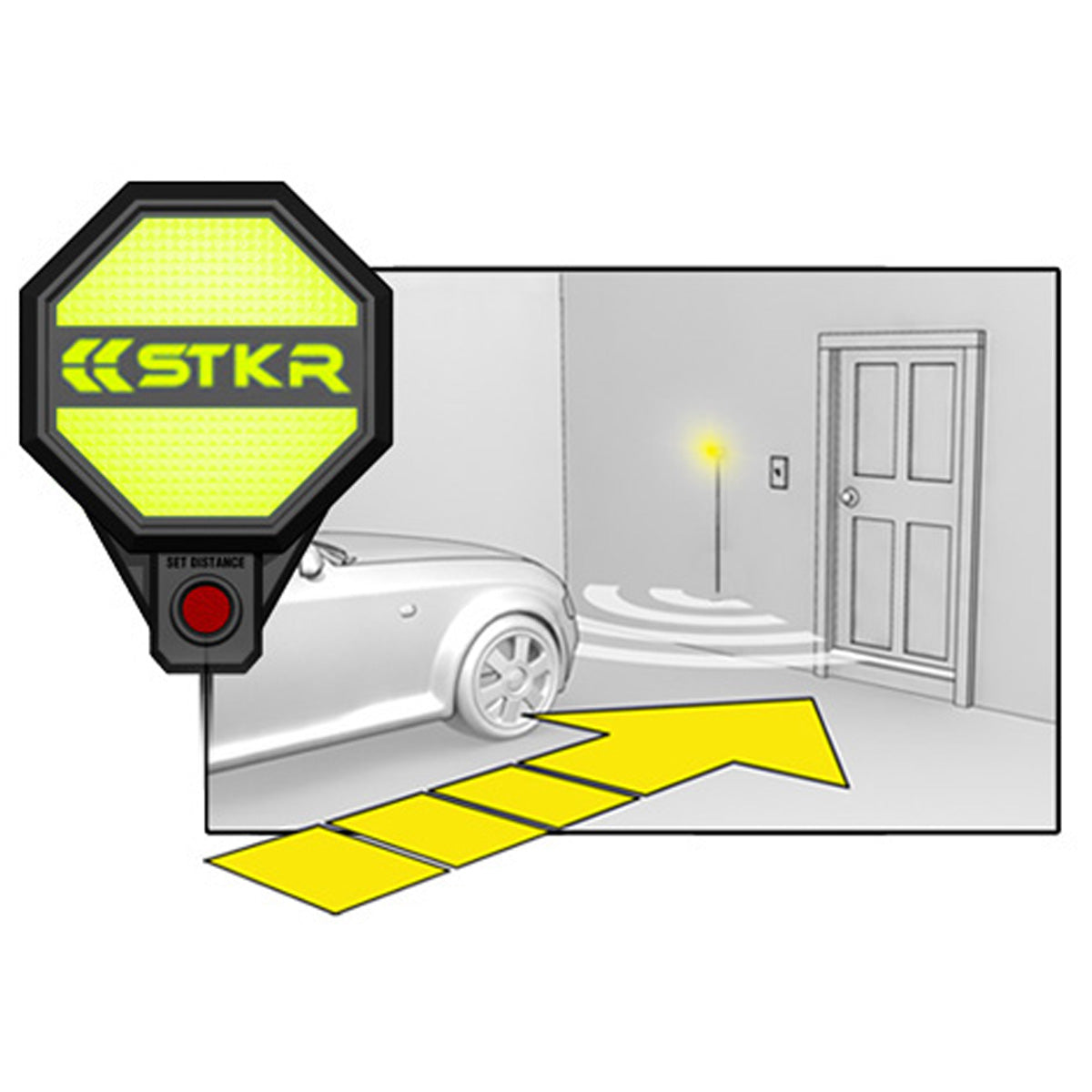 Garage Parking Sensor - yellow to start yielding