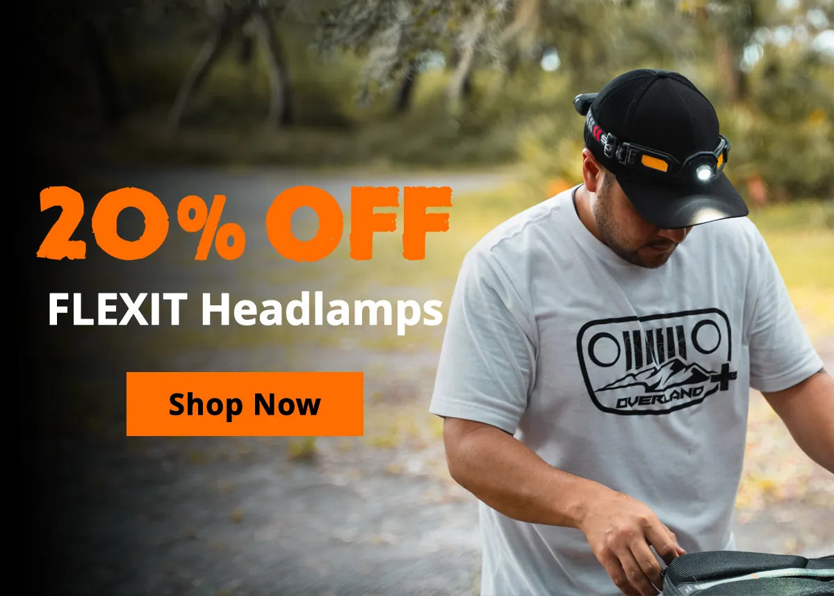 FLEXIT headlamp in use outdoors